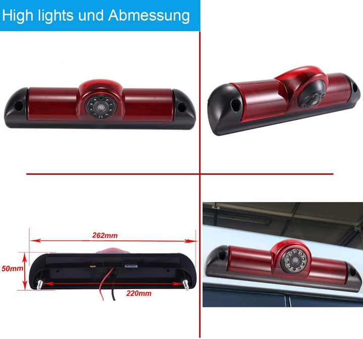 Auto Dritte Dach Top Mount Bremslicht Rückfahrkamera Rückfahrsystem Einparkkamera+ 4.3 Zoll LCD Spie