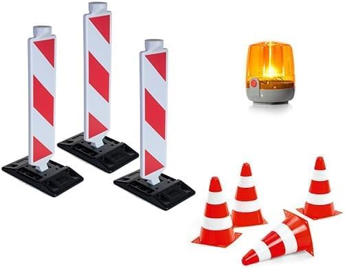 Rolly Toys Baustellenset mit rollyDigger und Sicherheits-Zubehör (Set mit Bagger, 3 Leitbaken, 4 Pyl