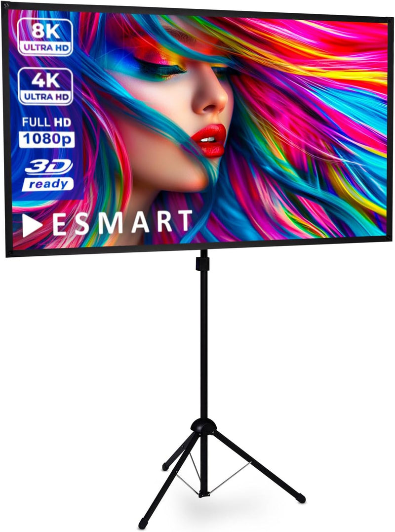 ESMART Expert X-Type Stativ Leinwand [Grössenauswahl] 133 x 75 cm (60") 16:9 | Heimkino Beamer LCD L