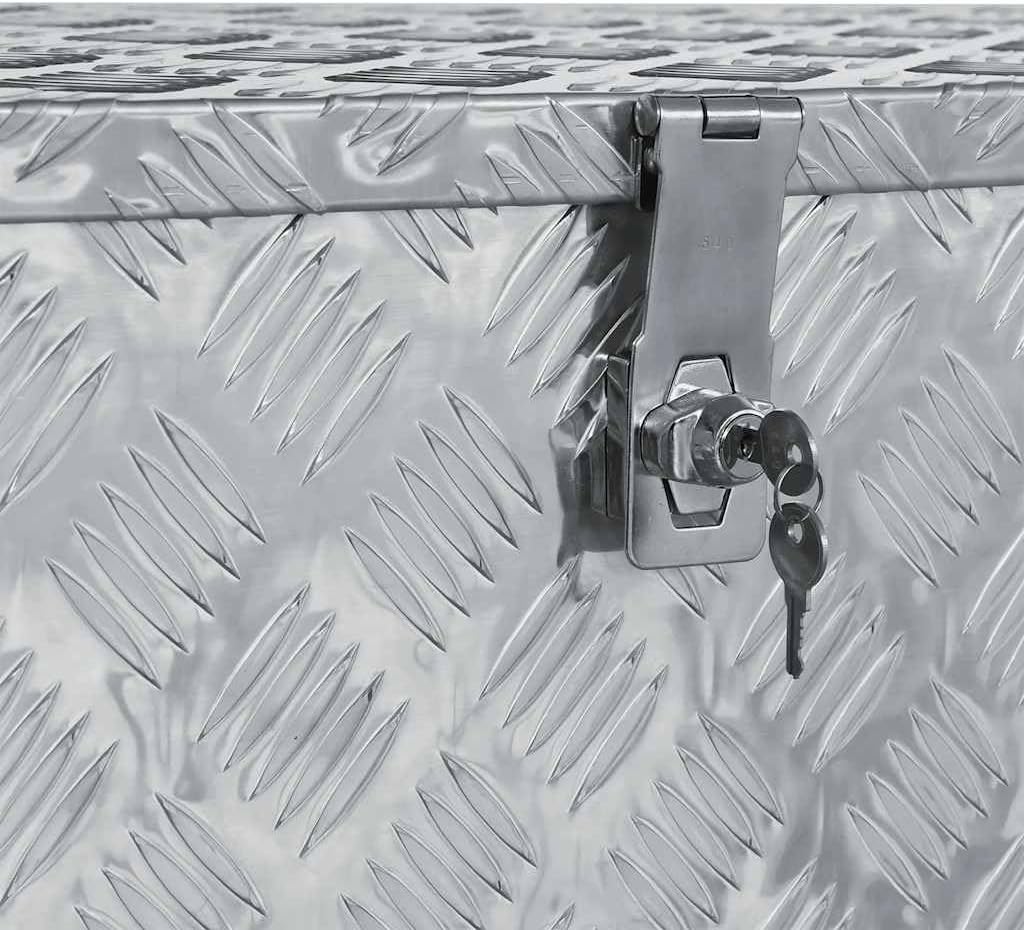 vidaXL Werkzeugbox Aluminium 110,5x38,5x40cm Alu Box Koffer Transportkiste 110.5 x 38.5 x 40 cm Silb