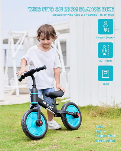 UBRAVOO Fit 'n Joy Kinderfahrrad Fahrräder, 4-in-1 Laufrad für Kinder mit Pedalen und Stützrädern, T