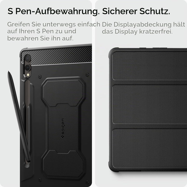 Spigen Rugged Armor Pro Entwickelt für Samsung Galaxy Tab S9+ Hülle (2023) - Schwarz