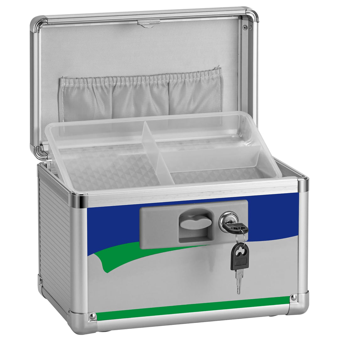 GODLONSEN Medikamenten Aufbewahrung, 25.4 x 15.2 x 17 cm Medikamentenbox mit Tragbarer Griff, Kinder