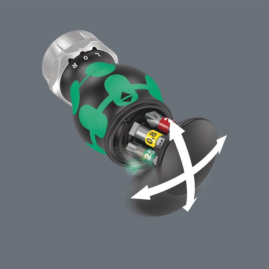 Wera 05008883001 Kraftform Kompakt Stubby Magazin RA 1, Stubby Ratschenschraubendreher mit Bit Magaz
