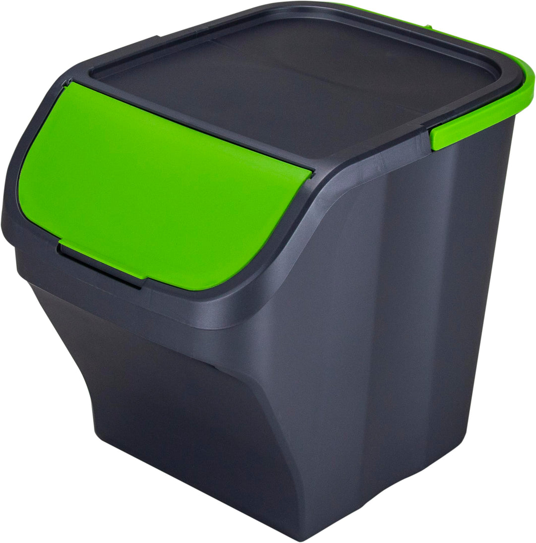 M Home by Mazzei Mülleimer zur Mülltrennung, 25 l, recycelter Kunststoff, stapelbar, Griff, abnehmba
