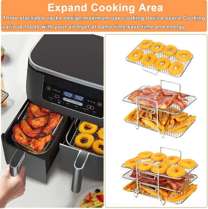 YQL Airfryer Zubehör für Ninja Foodi Dual Zone AF300EU, AF400EU, Heissluftfritteuse Zubehör 304 über