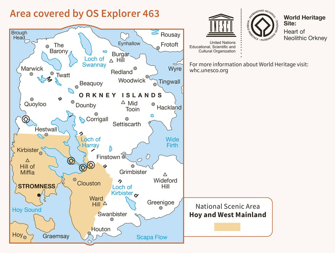 Orkney - West Mainland (OS Explorer Active Map, Band 463), Karte