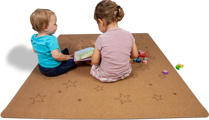 Spielmatte für Kinder und Babys aus Kork & Kautschuk - rutschfest, schadstofffrei und antiallergene