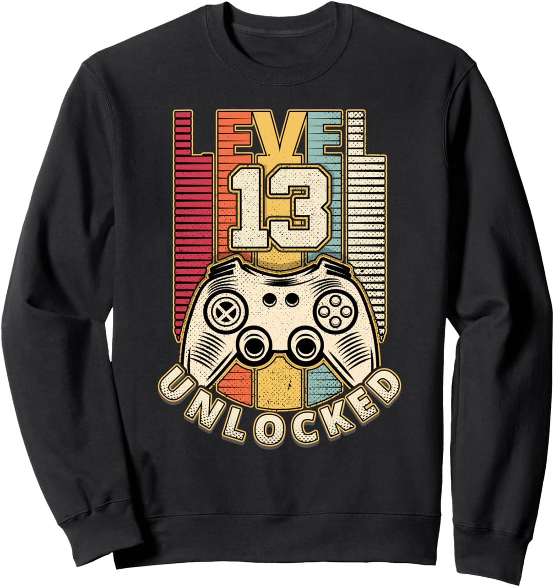 13. Geburtstag Level 13 Jahre retro Gamer Geschenk Sweatshirt