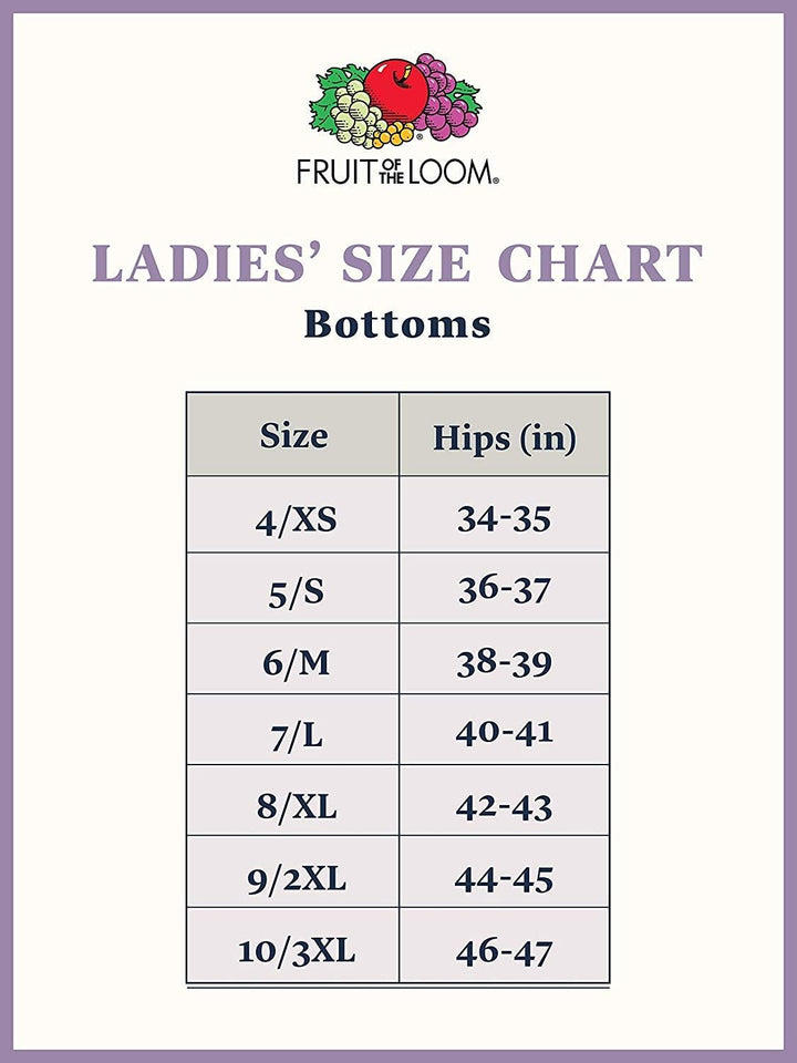 Fruit of the Loom Damen Underwear Panties (Regular & Plus Size) Unterwäsche im Bikini-Stil (6er Pack