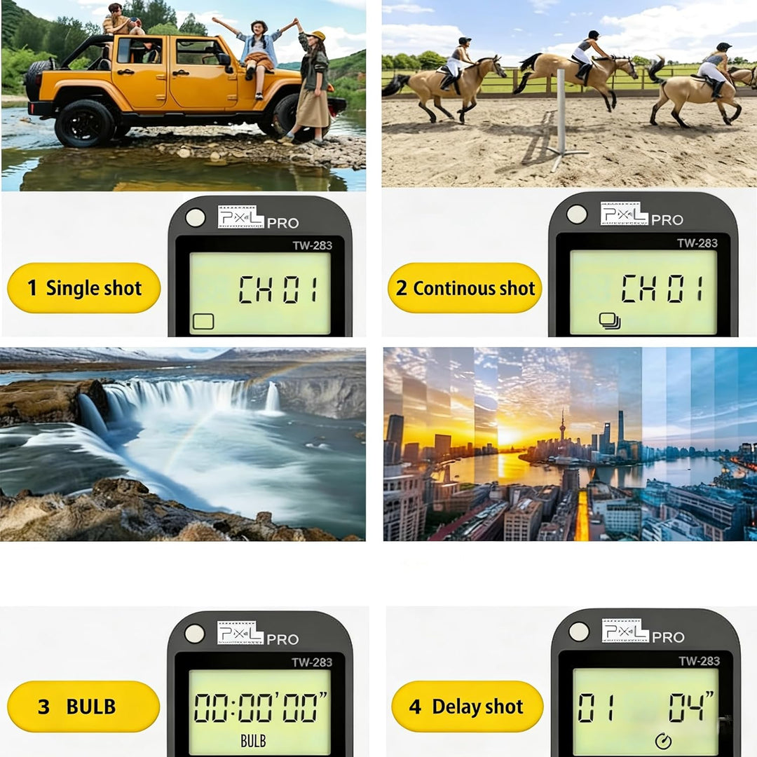 Pixel TW283-DC0 Kabellose Fernauslöser Funkausloeser Timer Intervalometer Kompatibel mit Nikon D3 D4