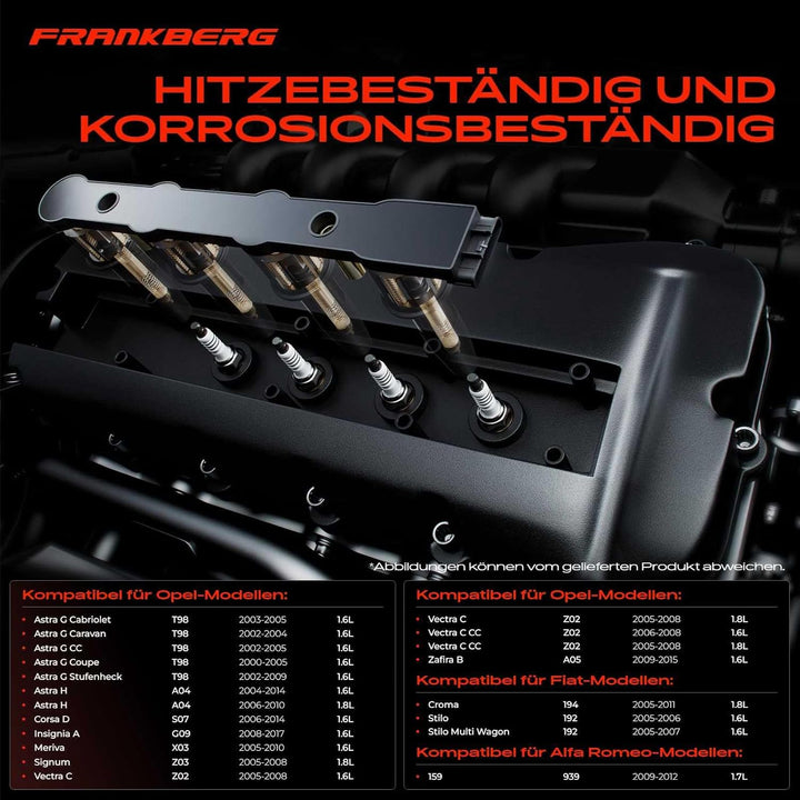 Frankberg Zündspule Zündmodul Kompatibel mit Astra G 1.6L 2000-2009 Astra H 1.6L 1.8L 2004-2014 Cors