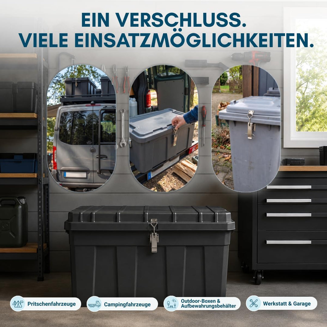 FTsolid einstellbarer Spannverschluss aus Edelstahl ESS2 Kistenverschluss rostfrei verstellbar Hebel