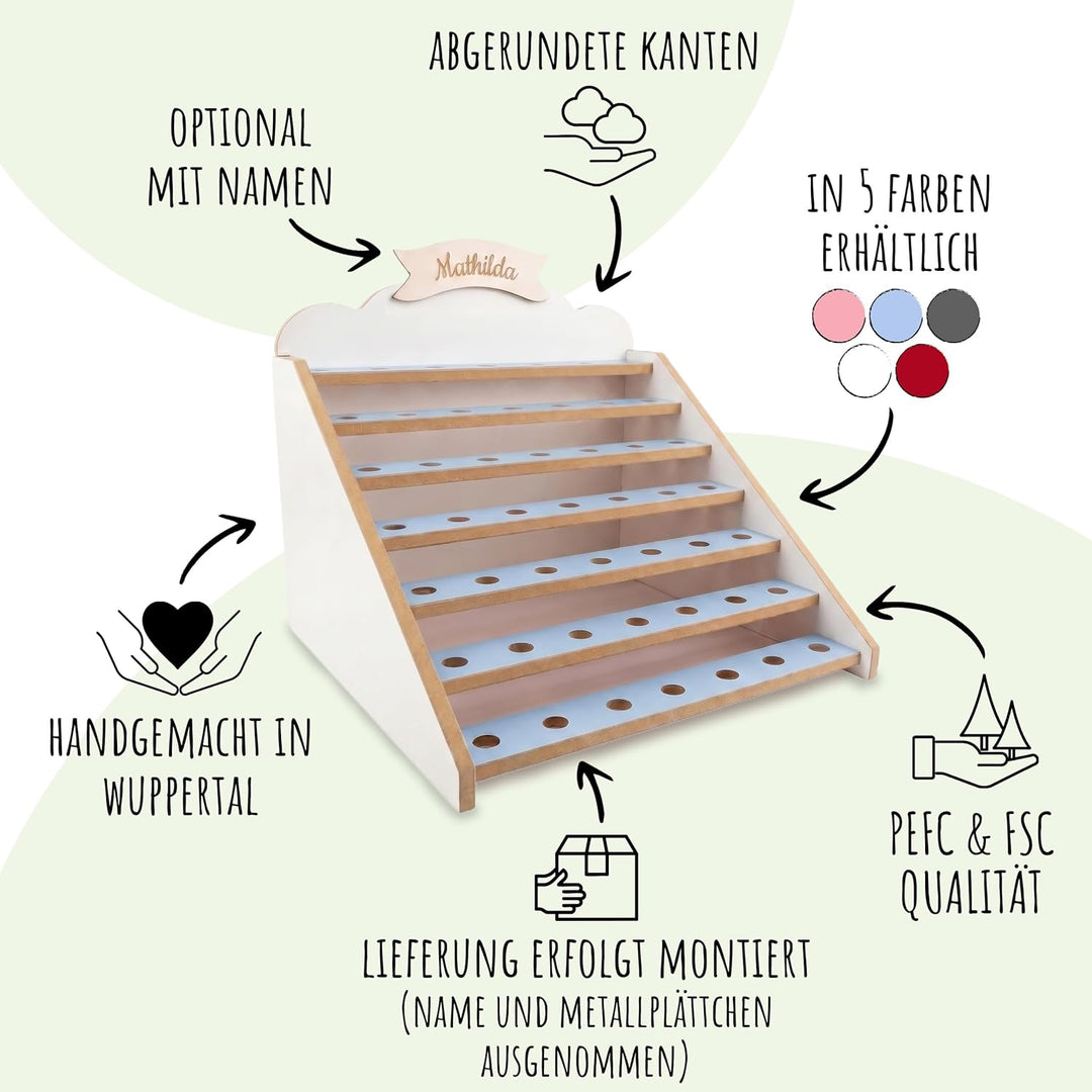 Tonie Regal für IKEA KALLAX – magnetisches Tonieregal für ca. 50 Toniefiguren Horizontblau Nur für T