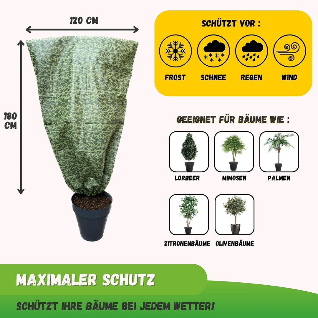Jarden© 4er-Set Pflanzenschutzhaube 120x180 cm – 50 g/m² Vlies – Frostschutz Abdeckung für Pflanzen