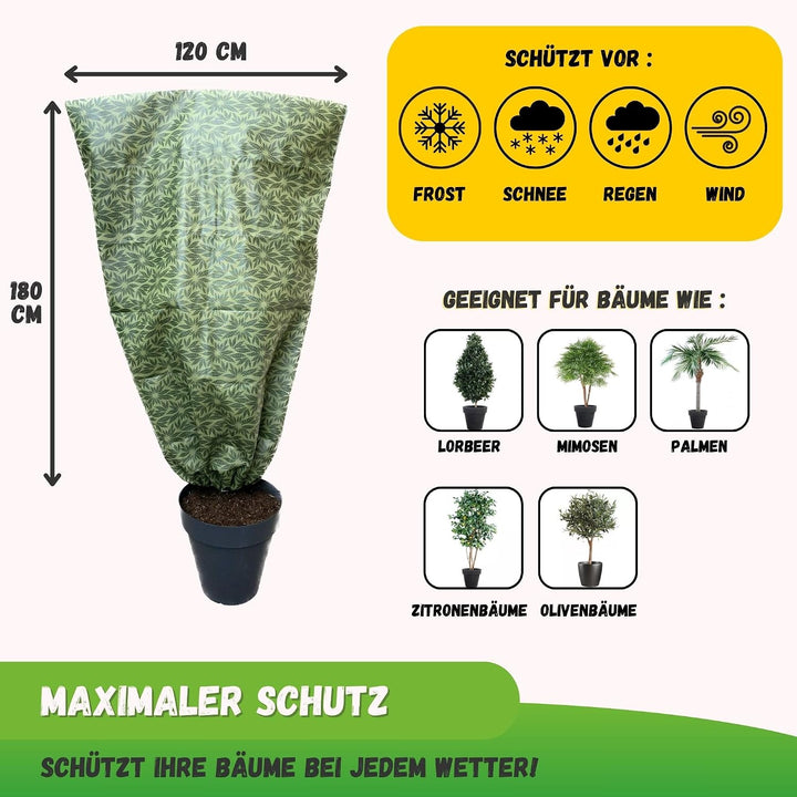 Jarden© 4er-Set Pflanzenschutzhaube 120x180 cm – 50 g/m² Vlies – Frostschutz Abdeckung für Pflanzen