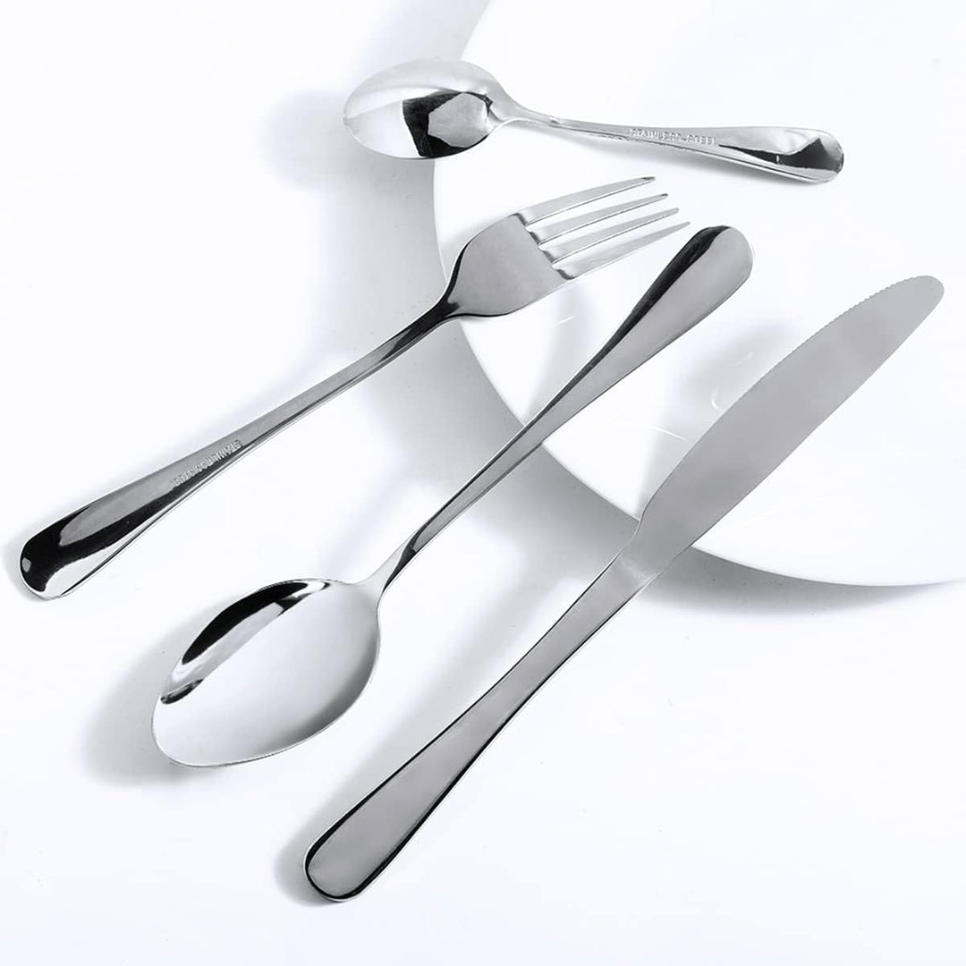 16-teilig Besteck Set Edelstahl Cutlery Inklusive Löffel Messer und Gabeln Besteckset Service für 4,