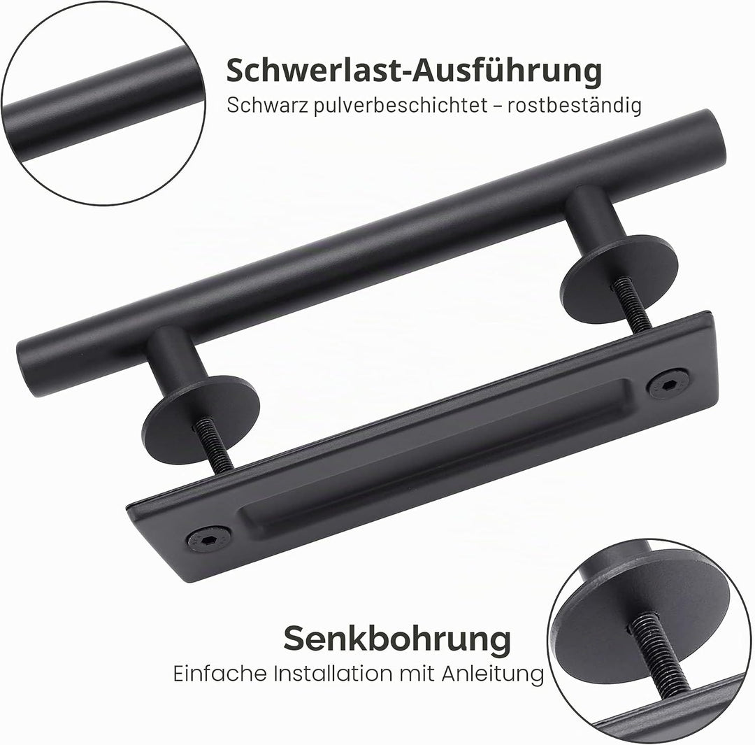 Lpraer 30CM Schiebetüren Griff Schwarze Scheunentorgriff Schiebetür zieht-Griff Schiebe Türgriff Küc
