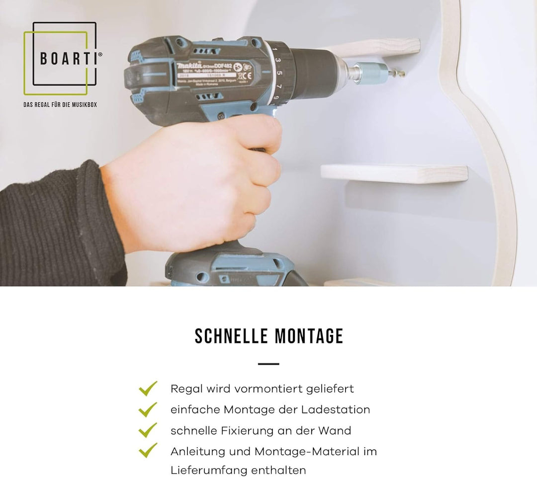 BOARTI das Original Kinder Regal Buchstabe „L“, small in Lindgrün - geeignet für die Toniebox und ca