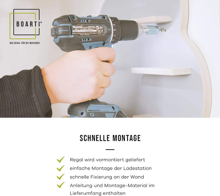 BOARTI das Original Kinder Regal Buchstabe „L“, small in Lindgrün - geeignet für die Toniebox und ca