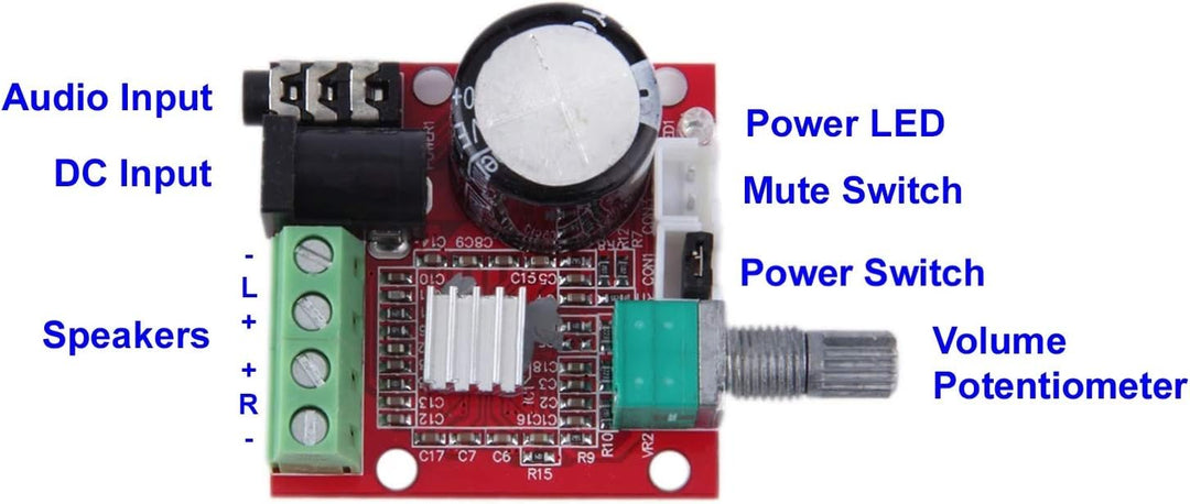 5 Stück PAM8610 12V Mini Hi-Fi Stereo Audio Verstärker 2X10W Dual Channel Klasse D