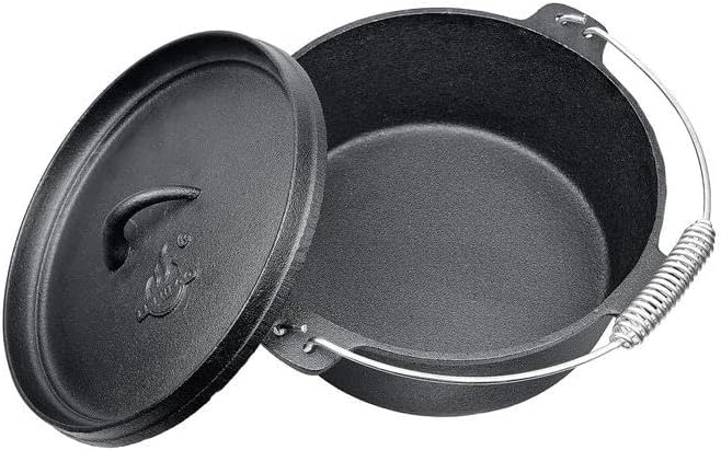 ESTEXO Dutch Oven Feuertopf Set Gusseisen Topf Schmortopf BBQ Grillen Bräter 3,60 L