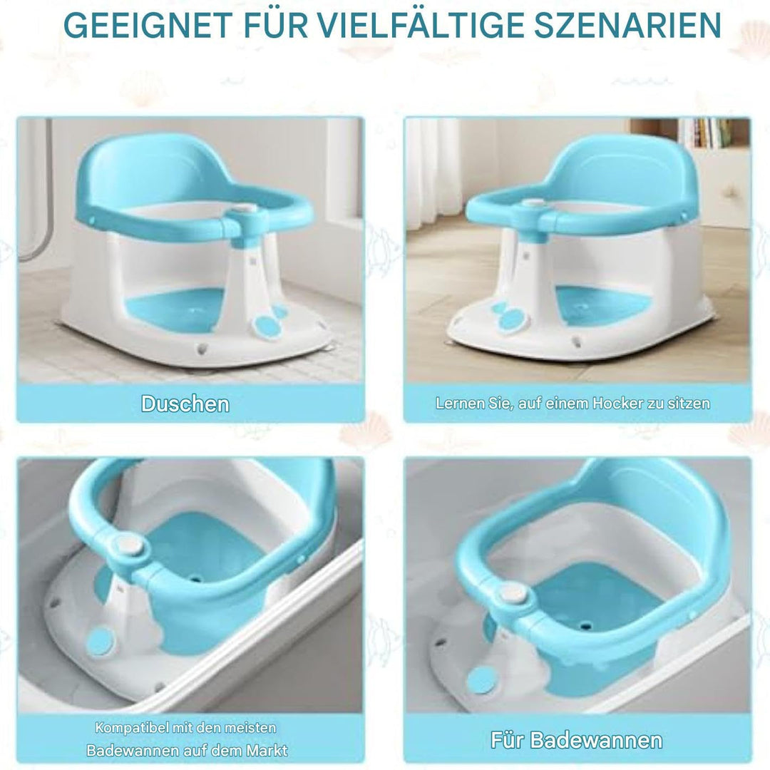 Badesitz Baby 6 Monate | Babybadsitz | Babys Badewanne Stuhl mit 4 Saugnapfern ohne Rutsch | Kleinki