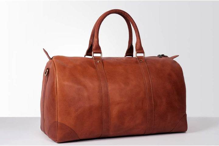 HOLZRICHTER Berlin - Weekender aus Leder für Herren (No 8-1), Reisetasche 27x50x25 cm, Handgefertigt