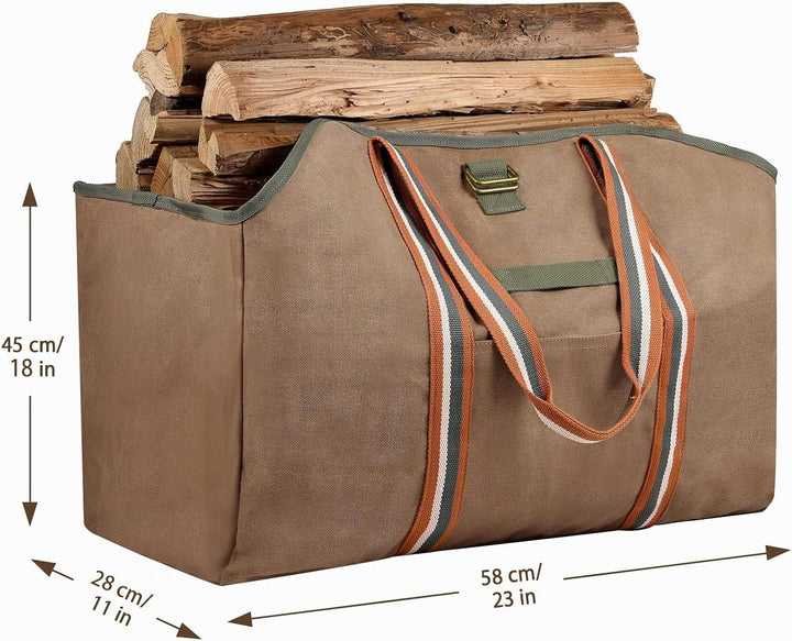 BONTHEE kaminholztasche Kaminholz Holzkorb Tragetasche Brennholztasche Kaminholzträger gewachstes Se