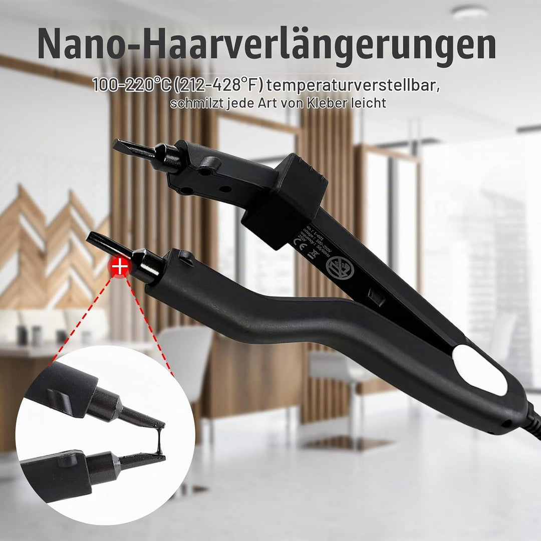 Profi Wärmezange Haar Extensions Iron, 100-240V Haarverlängerungswerkzeug für Haarverlängerung, Salo