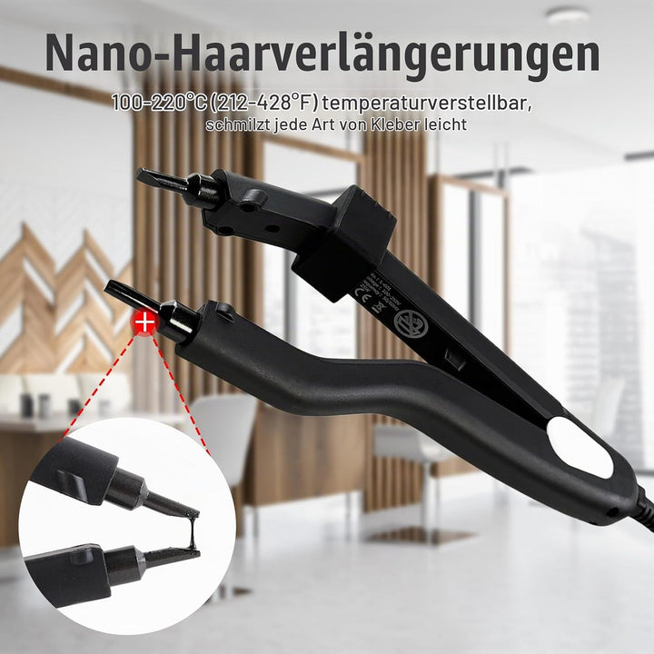 Profi Wärmezange Haar Extensions Iron, 100-240V Haarverlängerungswerkzeug für Haarverlängerung, Salo