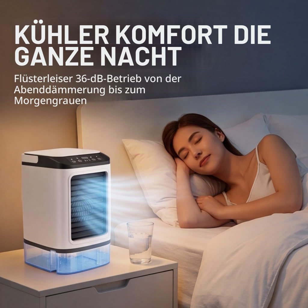 Tragbare Klimaanlagen, Mini Air Conditioner USB Desk Fan 3-Gang-Schreibtischventilator Air Cooler 90