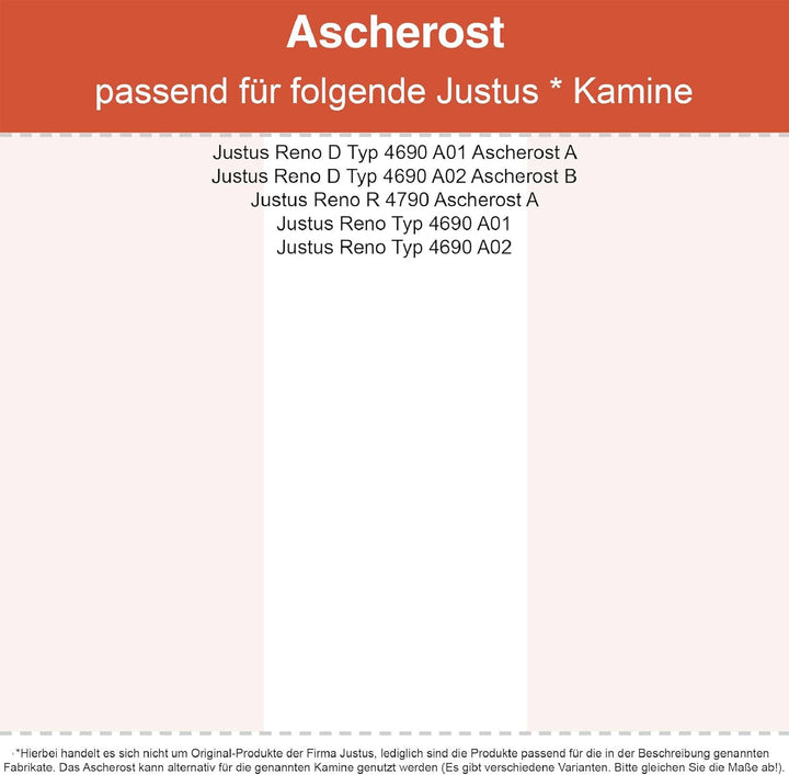 Kaminrost/Ascherost Rund Ø 160 x 10 mm passend für Justus Reno ** Kaminöfen inkl. Modellübersicht -