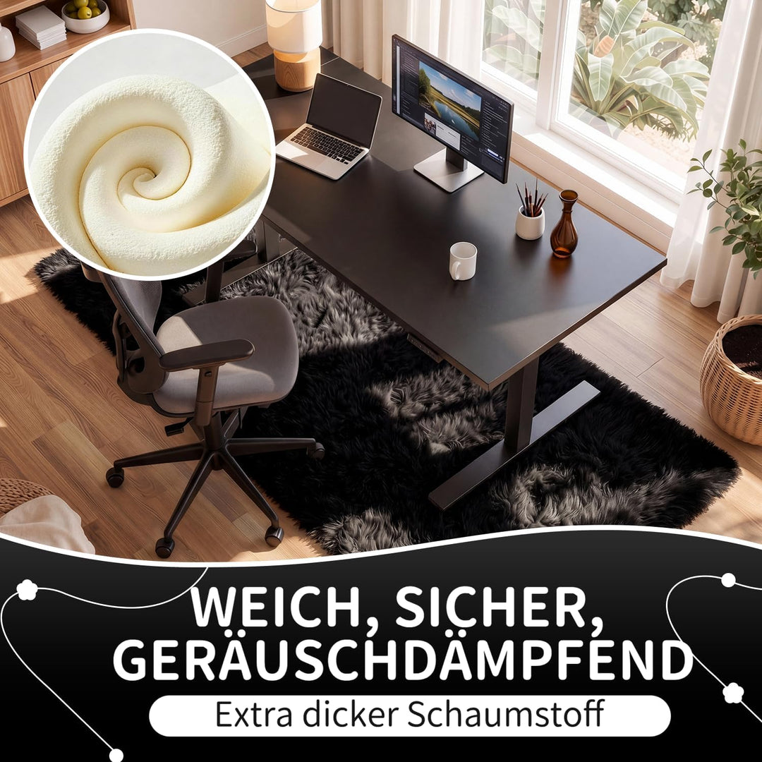 VOFUSHON Wohnzimmer Hochflor Teppich,Shaggy Flur Läufer Teppich Modern Flauschiger Weich Teppich Gro