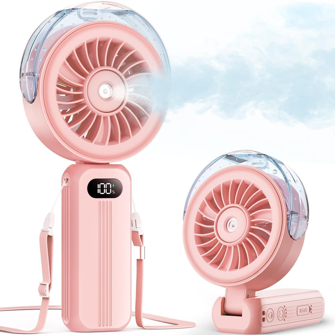 Otlonpe Handventilator Mit Wasserkühlung, 4000mAh Hand Ventilator Akku Aufladbar Mit Wasser, Leistun