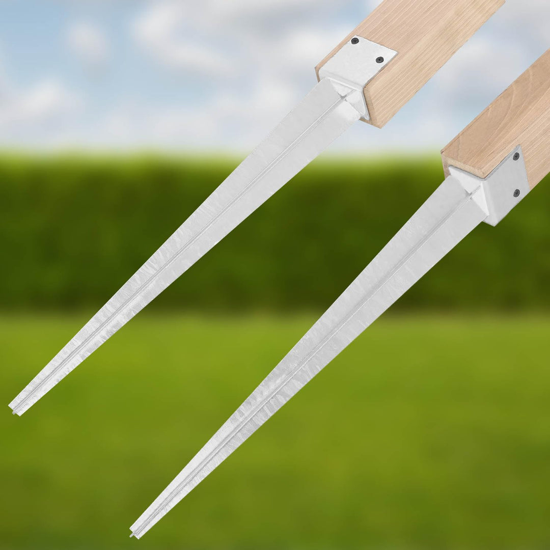KOTARBAU® 4er Set L Pfostenträger zum Einschlagen - 500 mm - Einschlag Erdanker - 50 x 60 mm - Boden
