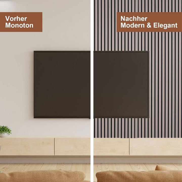 Akustikpaneele Wandpaneele Holz 1,44㎡ - 2er Set 120x60cm Lamellenwand Wandverkleidung Holz Natürlich