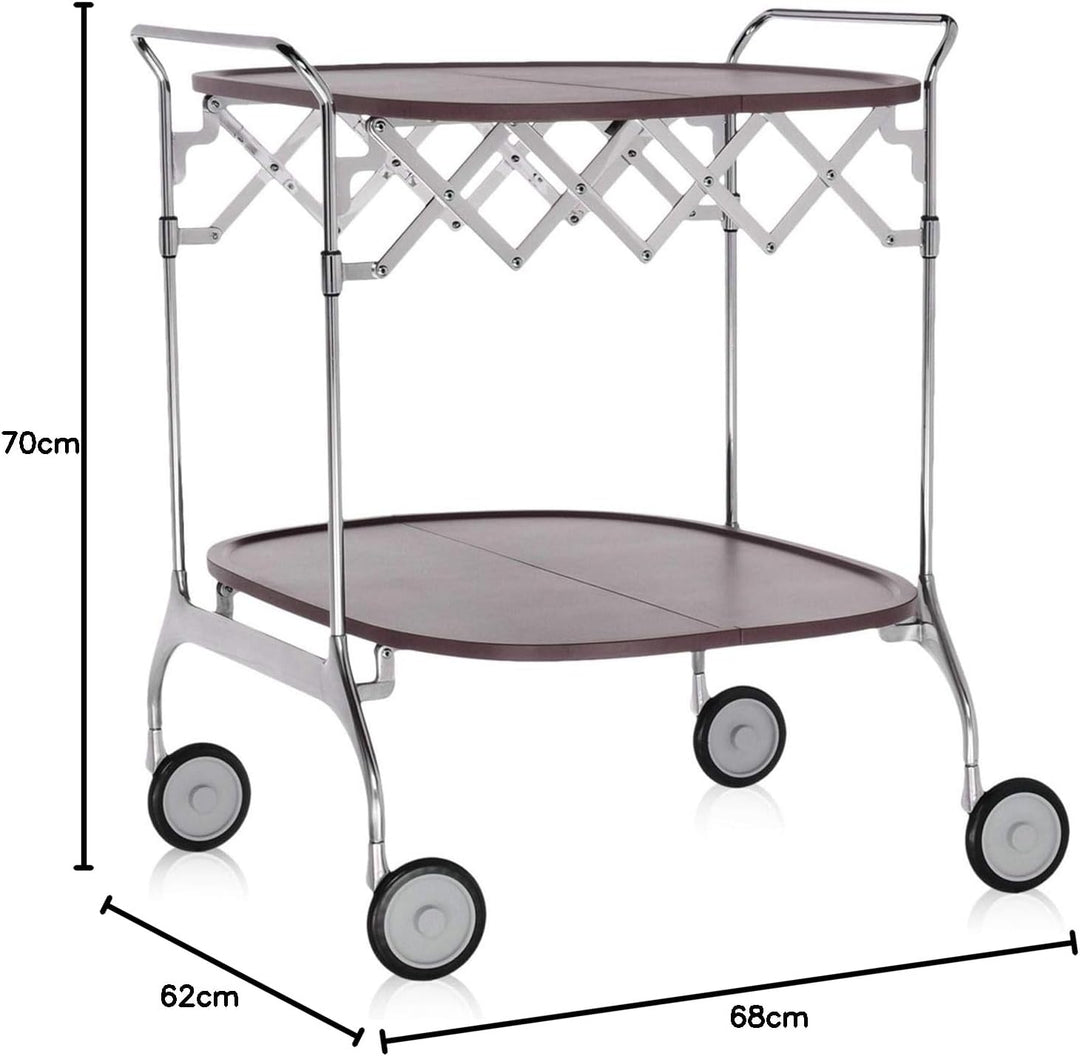 Kartell Gastone, Plastik, violett, 62 x 70 x 68 cm Verchromtes Struktur Pflaume, Verchromtes Struktu