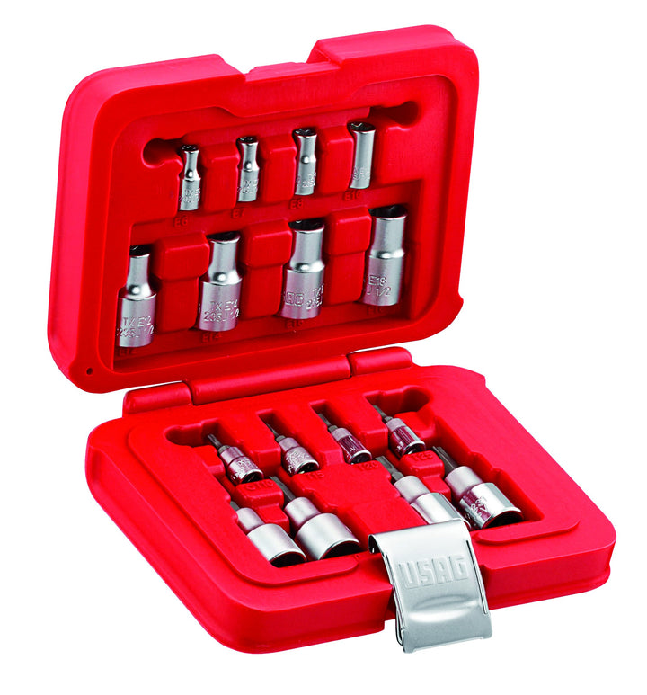 USAG U06010009 - 601 1/4"-1/2" JTX16 - Sortiment mit TORX® -Einsätzen in Modulbox (16 Teile) Sortime
