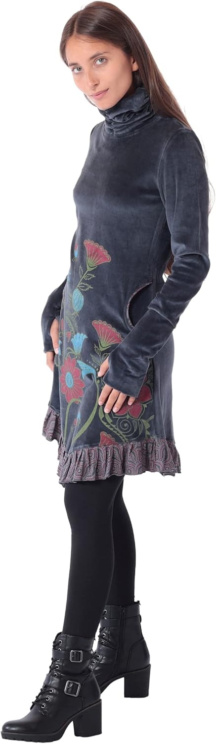 PUREWONDER Kleid aus Samt mit Kragen dr20 S Grau, S Grau