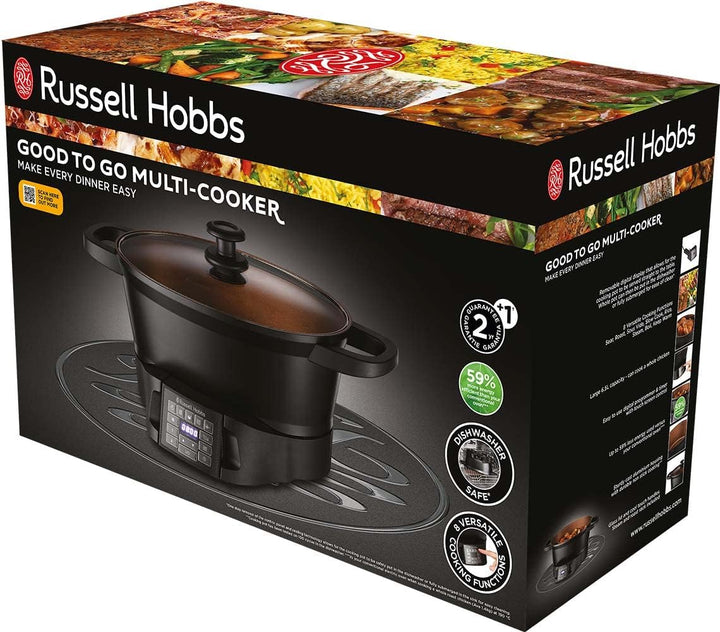 Russell Hobbs Multikocher 6,5l [digitales Display] 8 Kochfunktionen (Slow Cooker, Dampfgarer, Reisko