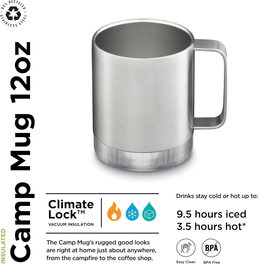 Klean Kanteen Isolierbecher, 340 ml, gebürsteter Edelstahl