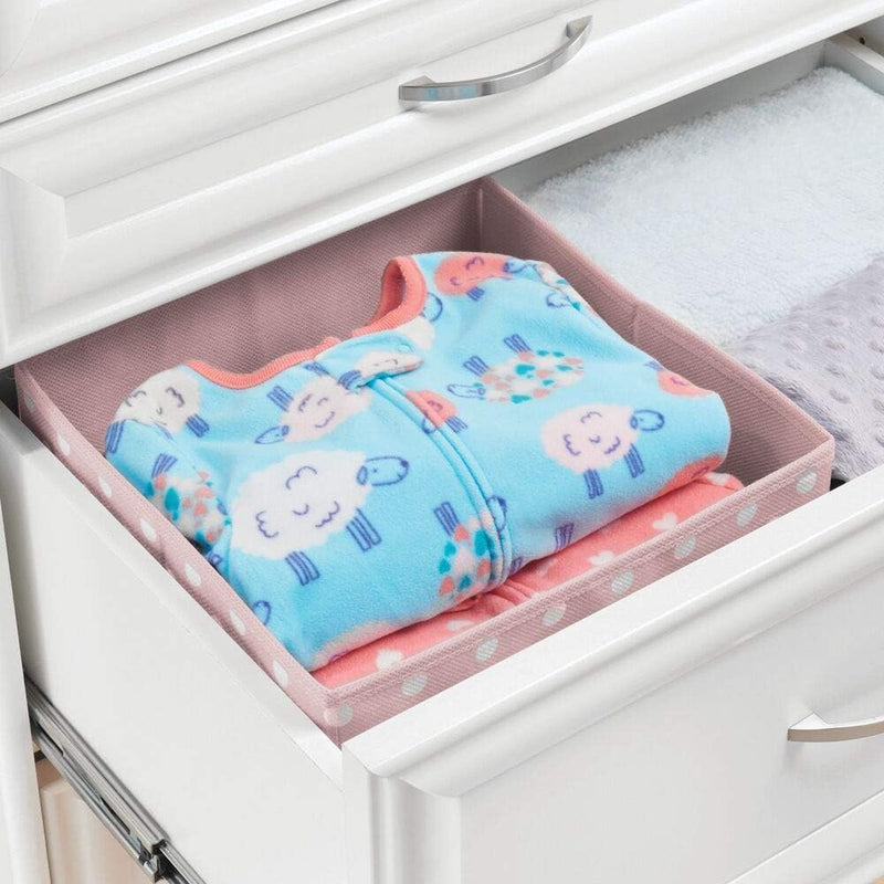 mDesign 6er-Set Aufbewahrungsboxen – gepunktete Boxen zur Aufbewahrung für Ordnung im Kinderzimmer –