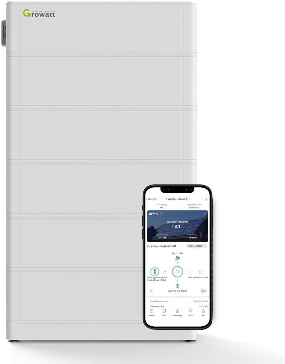 GROWATT 10kWp PV 0% MwSt §12 III UstG Komplettanlage mit Glas Glas Modulen und 12,8kWh Speicher