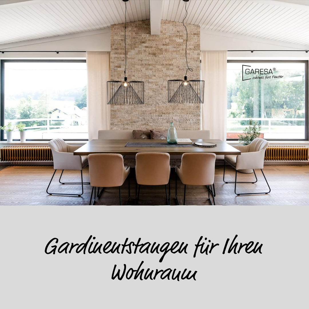 Garesa Gardinenstange Kea Ø 20mm, 1-läufig, Chrom, matt I Aluminium Vorhangstange inkl. Gleiter I En