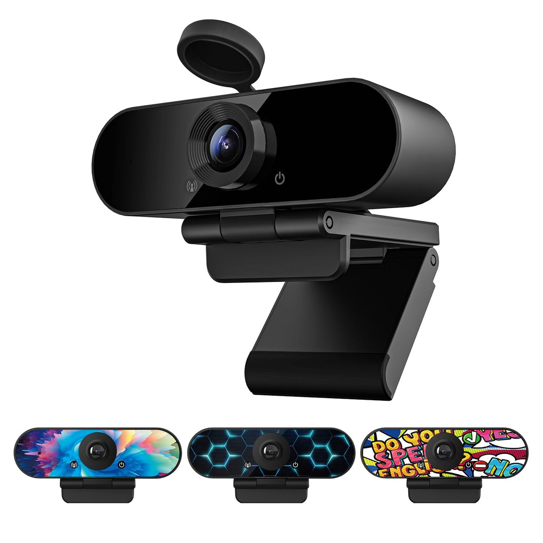 Smilodon 1080P HD Webcam, Pro, mit 110° Weitwinkel, Sichtschutz Abdeckung, Stativ, für Konferenzen,