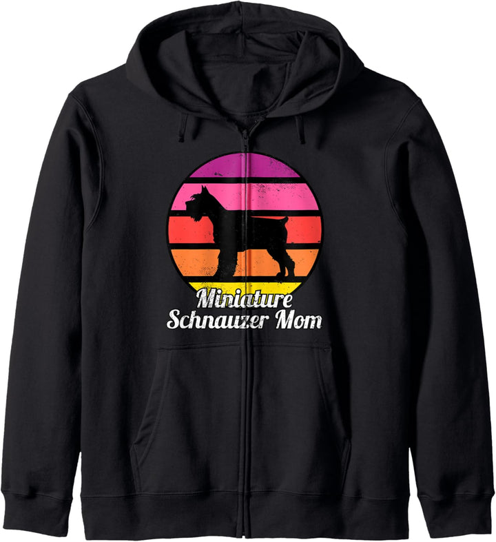 Zwergschnauzer Mama I Retro Zwergschnauzer Kapuzenjacke