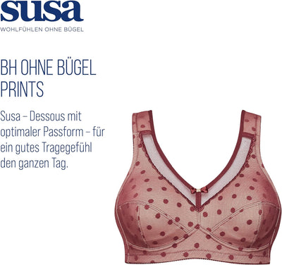 Susa Damen Bügel BH 80B Ruby Red, 80B Ruby Red