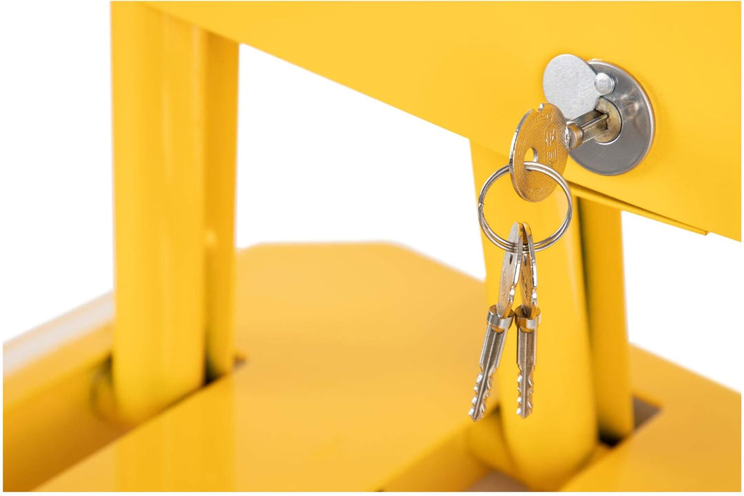 Stagecaptain PPS-30 Parkplatzschloss 5er Set - Klappbare Parkplatzsperren - Abschliessbar (3 Schlüss