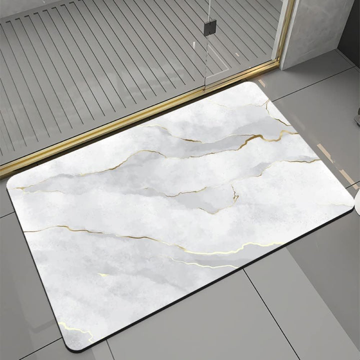 Tobil Badematte rutschfest saugfähig Badvorleger Badezimmerteppich Weiss-001 40x60-60x80 (50x80cm),